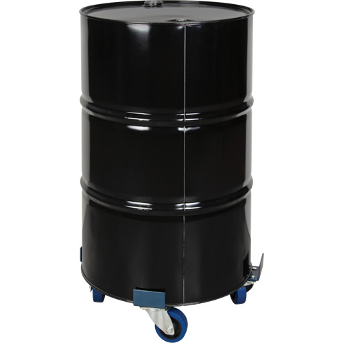 Chariot pour baril, Acier, Capacit&eacute;e 1400 lb, Diam&egrave;tre 24", Roue en &eacute;lastique bleu Meunier Outillage Industriel