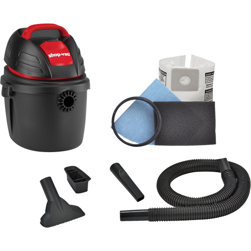 Aspirateur portable pour atelier, Secs-humides, 2,5 CV, 2,5 gal. US (9,5 litres) Meunier Outillage Industriel