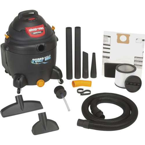 Aspirateur pour atelier avec pompe int&eacute;gr&eacute;e, Secs-humides, 6 CV, 18 gal. US (68,1 litres) Meunier Outillage Industriel
