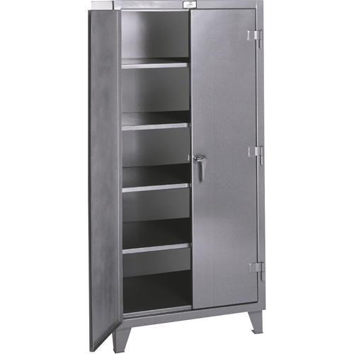 Armoires de rangement Rough & Tough, Acier, 4 Tablettes, 72" h x 72" la x 24" P, Gris Meunier Outillage Industriel