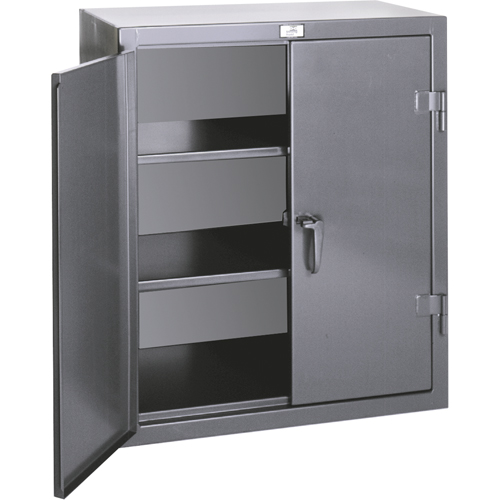 Armoires de rangement hauteur comptoir, Acier, 2 Tablettes, 36" h x 36" la x 20" P, Gris Meunier Outillage Industriel