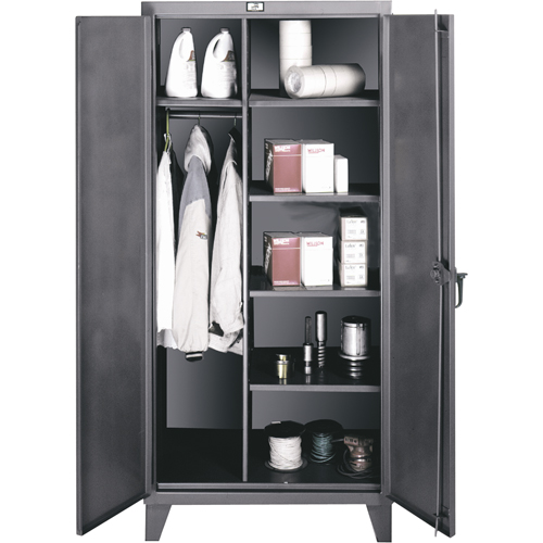 Wardrobe/Storage Cabinets, Steel, 36" W x 24" D x 72" H, Grey Meunier Outillage Industriel