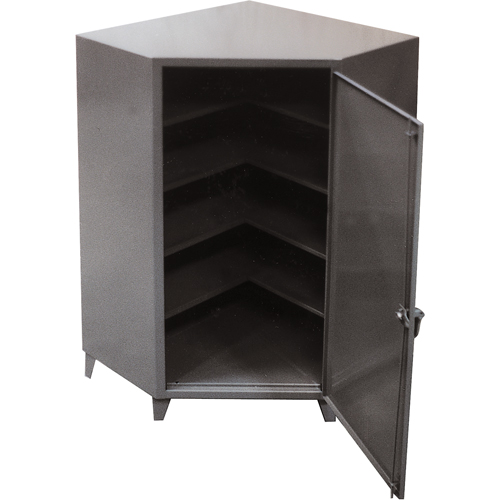 Armoires de coin, Acier, 4 Tablettes, 72" h x 48" la x 24" P, Gris Meunier Outillage Industriel