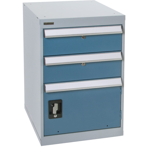 Pedestal Workbench with One Door & Two Drawers, 2 Drawers, 18" W x 21" D x 28" H Meunier Outillage Industriel