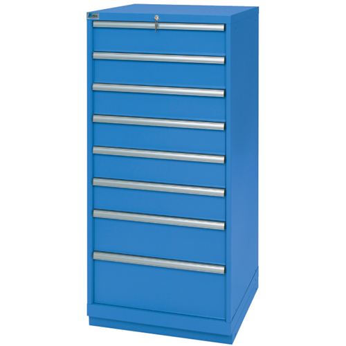 Drawer Cabinets, 8 Drawers, 28-1/4" W x 28-1/2" D x 59-1/2" H, Bright blue Meunier Outillage Industriel
