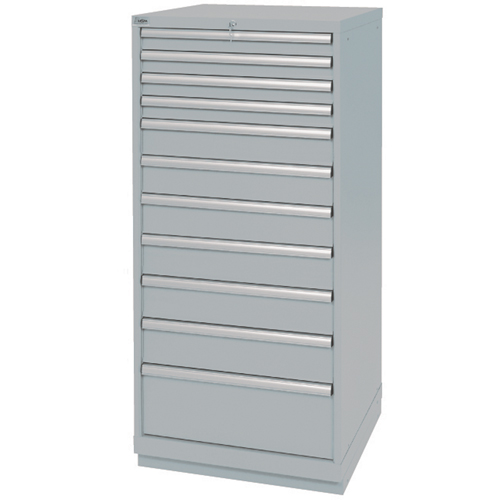 Drawer Cabinets, 11 Drawers, 28-1/4" W x 28-1/2" D x 59-1/2" H, Grey Meunier Outillage Industriel