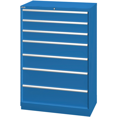Drawer Cabinets, 7 Drawers, 40-1/4" W x 22-1/2" D x 59-1/2" H, Bright blue Meunier Outillage Industriel