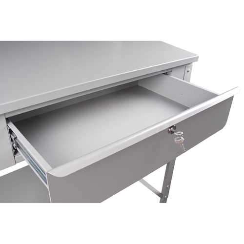 Open Floor Style Shop Desk, 34-1/2" W x 30" D x 53" H, Grey Meunier Outillage Industriel