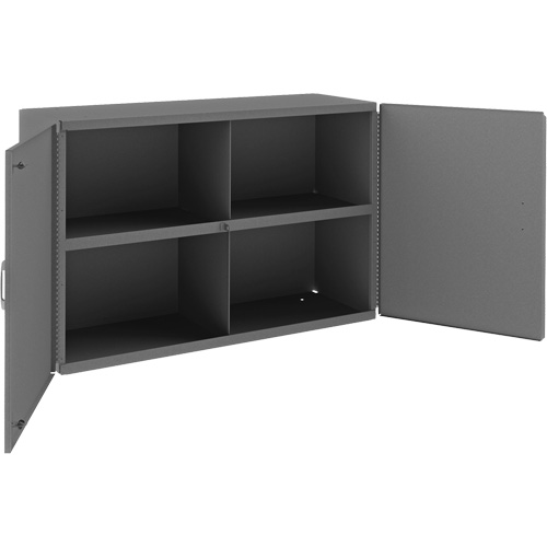 Armoire murale, 24" h x 33-13/16" la x 12-3/8" p, 1 tablettes, Acier, Gris Meunier Outillage Industriel