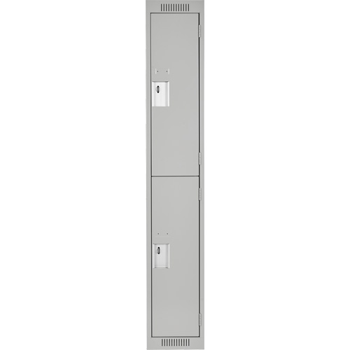 Clean Line Lockers, 2 -tier, 12" x 18" x 72", Steel, Grey, Rivet (Assembled) Meunier Outillage Industriel
