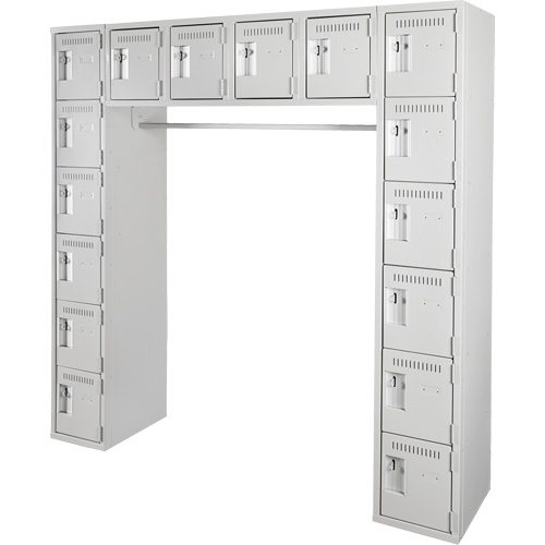 Assembled Archettes Clean Line Economy Lockers, 16 -tier, Bank of 3, 18" x 72" x 12", Steel Meunier Outillage Industriel
