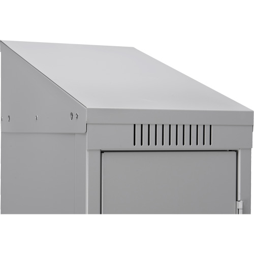 Clean Line Lockerette , 6 -tier, Bank of 4, 48" x 18" x 82", Steel, Beige, Rivet (Assembled) Meunier Outillage Industriel