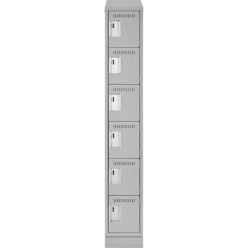 Petits casiers Clean Line, 6 niveaux, 12" x 18" x 82", Acier, Gris, Rivet (assembl&eacute;) Meunier Outillage Industriel