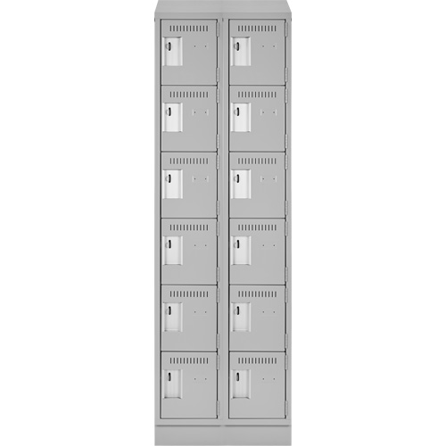 Clean Line Lockerette, 6 -tier, Bank of 2, 24" x 18" x 82", Steel, Grey, Rivet (Assembled) Meunier Outillage Industriel