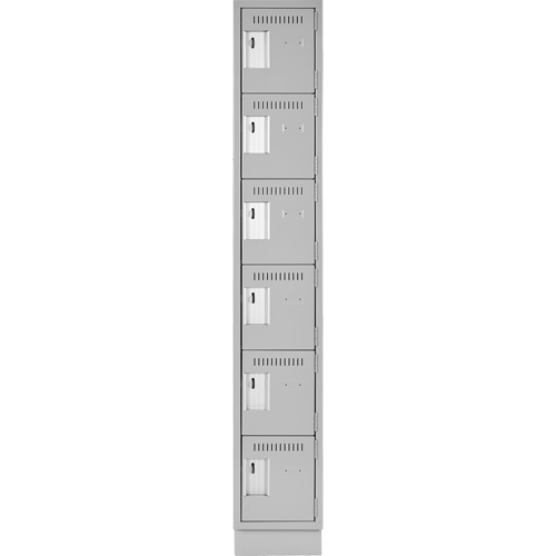 Petits casiers Clean Line, 6 niveaux, 12" x 18" x 76", Acier, Gris, Rivet (assembl&eacute;) Meunier Outillage Industriel