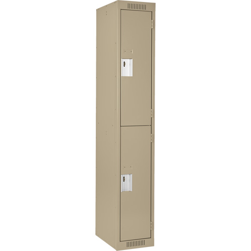 Casiers Clean Line, 2 niveaux, 12" x 18" x 72", Acier, Beige, Rivet (assembl&eacute;) Meunier Outillage Industriel