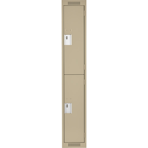 Casiers Clean Line, 2 niveaux, 12" x 18" x 72", Acier, Beige, Rivet (assembl&eacute;) Meunier Outillage Industriel