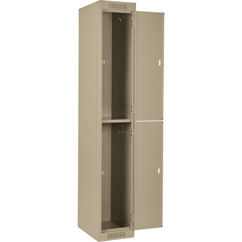 Clean Line Lockers, 2 -tier, Bank of 4, 48" x 18" x 72", Steel, Beige, Rivet (Assembled) Meunier Outillage Industriel