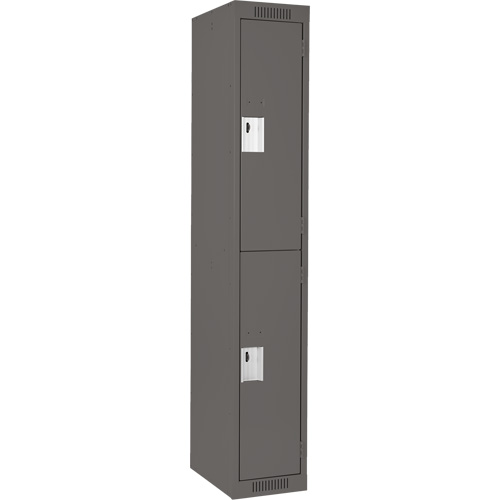 Casiers Clean Line, 2 niveaux, 12" x 18" x 72", Acier, Charbon, Rivet (assembl&eacute;) Meunier Outillage Industriel