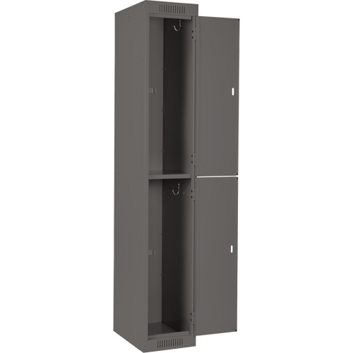 Clean Line Lockers, 2 -tier, Bank of 3, 36" x 18" x 72", Steel, Charcoal, Rivet (Assembled) Meunier Outillage Industriel