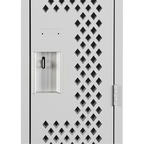 Clean Line Lockers, 2 -tier, 12" x 15" x 72", Steel, Grey, Rivet (Assembled), Perforated Meunier Outillage Industriel
