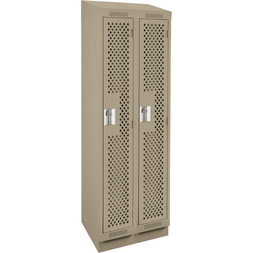 Clean Line Lockers, Bank of 2, 24" x 18" x 82", Steel, Beige, Rivet (Assembled), Perforated Meunier Outillage Industriel