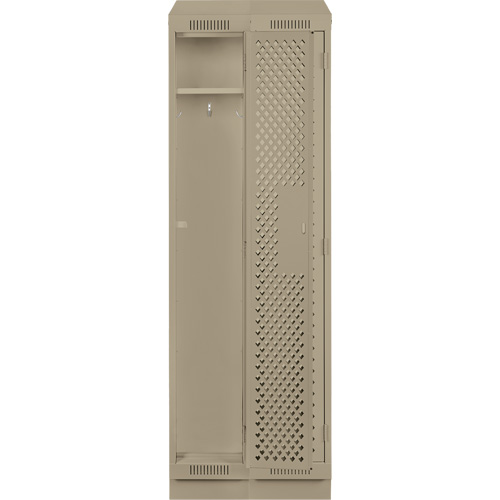 Clean Line Lockers, Bank of 2, 24" x 18" x 82", Steel, Beige, Rivet (Assembled), Perforated Meunier Outillage Industriel