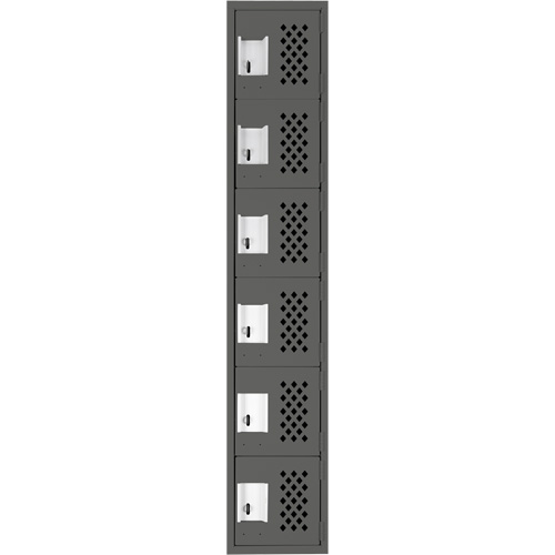 Petit casier perfor&eacute; Clean-Line, 6 niveaux, 15" x 72" x 12", Acier Meunier Outillage Industriel