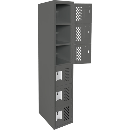 Petit casier perfor&eacute; Clean-Line, 6 niveaux, 15" x 72" x 12", Acier Meunier Outillage Industriel