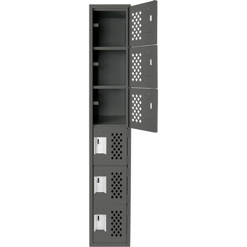 Petit casier perfor&eacute; Clean-Line, 6 niveaux, 15" x 72" x 12", Acier Meunier Outillage Industriel