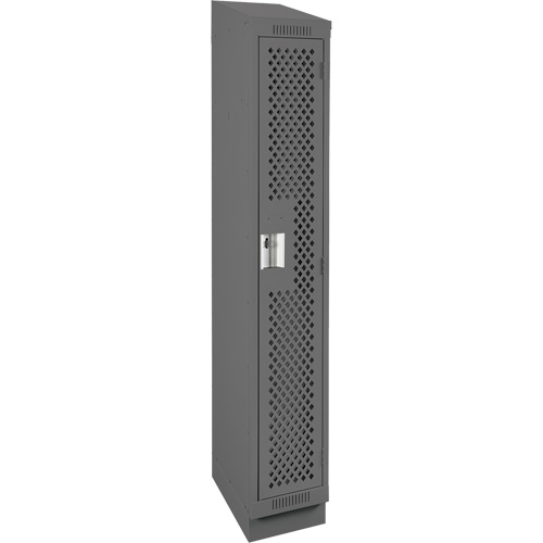 Clean Line Lockers, 12" x 12" x 82", Steel, Charcoal, Rivet (Assembled), Perforated Meunier Outillage Industriel