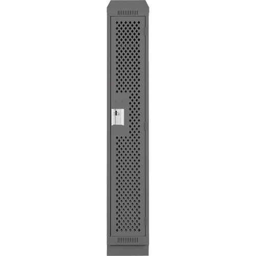 Clean Line Lockers, 12" x 12" x 82", Steel, Charcoal, Rivet (Assembled), Perforated Meunier Outillage Industriel