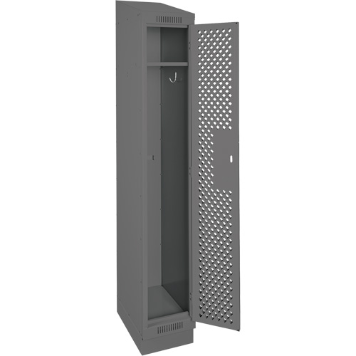 Clean Line Lockers, 12" x 12" x 82", Steel, Charcoal, Rivet (Assembled), Perforated Meunier Outillage Industriel