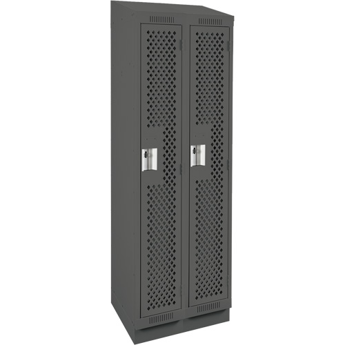 Casiers Clean Line, Bloc de 2, 24" x 18" x 82", Acier, Charbon, Rivet (assembl&eacute;), Perfor&eacute; Meunier Outillage Industriel