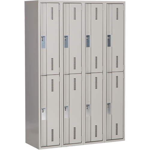Casiers robustes Concorde, 2 niveaux, Bloc de 4, 48" x 18" x 72", Acier, Gris, Soud&eacute; (assembl&eacute;) Meunier Outillage Industriel