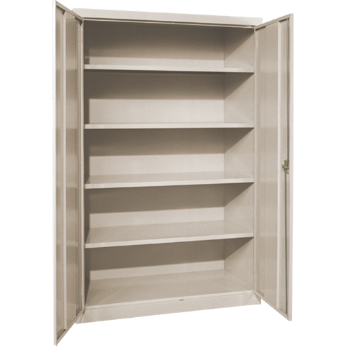 Armoires de rangement Hi-Boy profondes, Acier, 4 Tablettes, 72" h x 36" la x 24" P, Beige Meunier Outillage Industriel