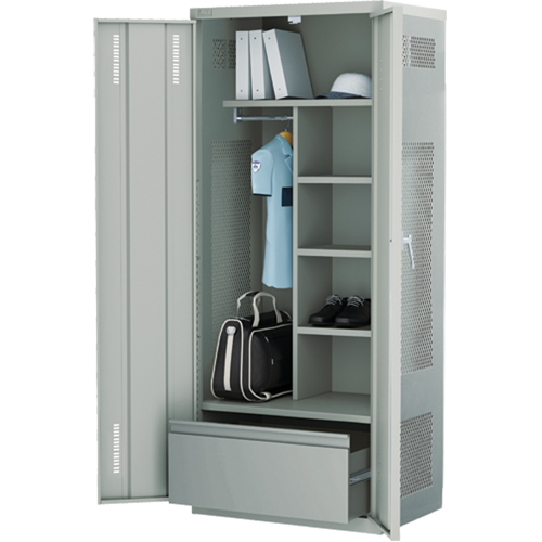 Casier de luxe pour &eacute;quipement, Acier, 36" la x 24" p x 72" h, Gris Meunier Outillage Industriel