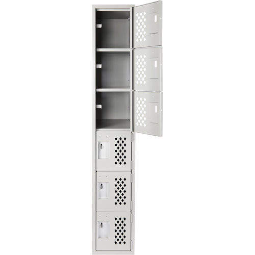 Petits casiers Clean Line, 6 niveaux, 18" x 72" x 12", Acier Meunier Outillage Industriel