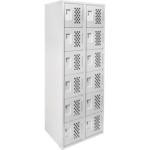 Clean Line Lockerettes, 6 -tier, Bank of 2, 18" x 72" x 12", Steel Meunier Outillage Industriel