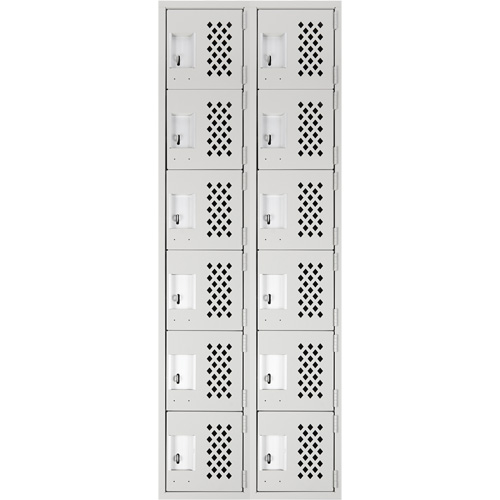 Clean Line Lockerettes, 6 -tier, Bank of 2, 18" x 72" x 12", Steel Meunier Outillage Industriel