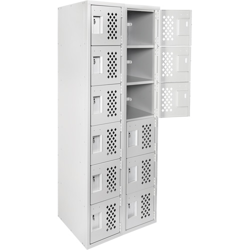 Clean Line Lockerettes, 6 -tier, Bank of 2, 18" x 72" x 12", Steel Meunier Outillage Industriel