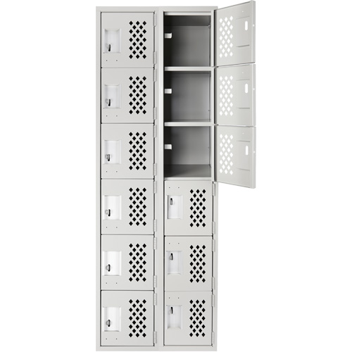 Clean Line Lockerettes, 6 -tier, Bank of 2, 18" x 72" x 12", Steel Meunier Outillage Industriel