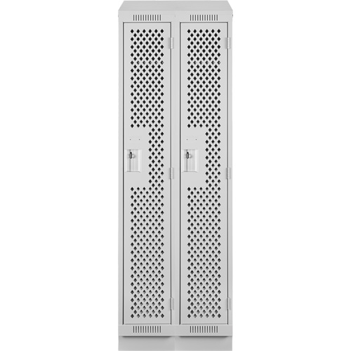 Clean Line Lockers, Bank of 2, 24" x 18" x 82", Steel, Grey, Rivet (Assembled), Perforated Meunier Outillage Industriel