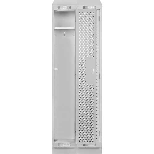 Clean Line Lockers, Bank of 2, 24" x 18" x 82", Steel, Grey, Rivet (Assembled), Perforated Meunier Outillage Industriel