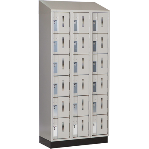 Concorde Heavy-Duty Lockers, 6 -tier, Bank of 3, 36" x 18" x 82", Steel, Grey, Welded (Assembled) Meunier Outillage Industriel