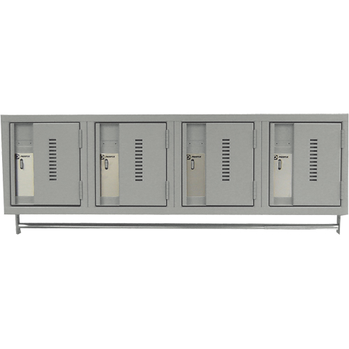 Wall Hung Lockers - Heavy Duty, Bank of 4, 18" x 12" x 12", Steel Meunier Outillage Industriel