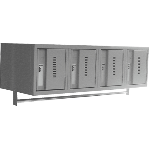 Wall Hung Lockers - Heavy Duty, Bank of 4, 18" x 12" x 12", Steel Meunier Outillage Industriel
