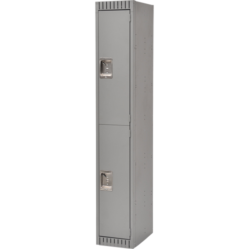 Lockers, 2 -tier, 12" x 18" x 72", Steel, Grey, Rivet (Assembled) Meunier Outillage Industriel