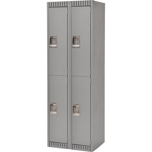 Casiers, 2 niveaux, Bloc de 2, 24" x 18" x 72", Acier, Gris, D&eacute;mont&eacute; Meunier Outillage Industriel