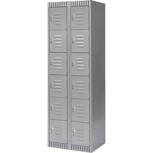 Casiers, 6 niveaux, Bloc de 2, 24" x 18" x 72", Acier, Gris, D&eacute;mont&eacute; Meunier Outillage Industriel